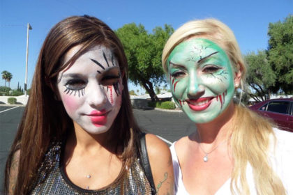 Painitng models at Channel 3 TV's Good Morning Arizona!